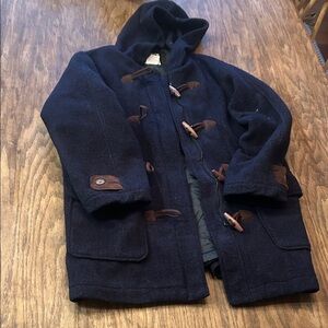 TravelSmith Navy Hooded Toggle Coat